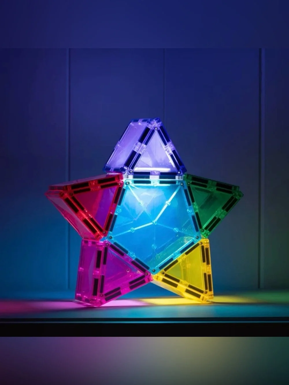 CONNETIX Magnetic Light-Up Tiles STAR PACK Building Set 28 Pieces *NEW*